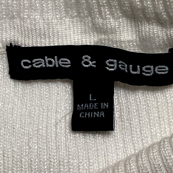 Cable & Gage Spaghetti Strap White Sweater size L - Picture 3 of 5